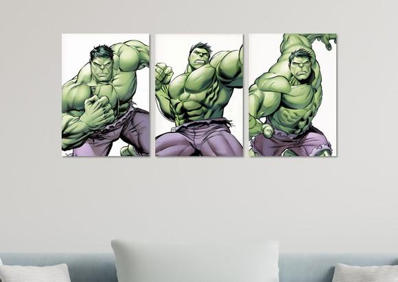 Kit 3 Placas Quadros Decorativos Hulk Super-herói