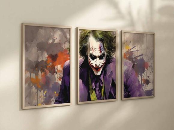 Kit 3 Quadros Decorativos Moldura Coringa A4