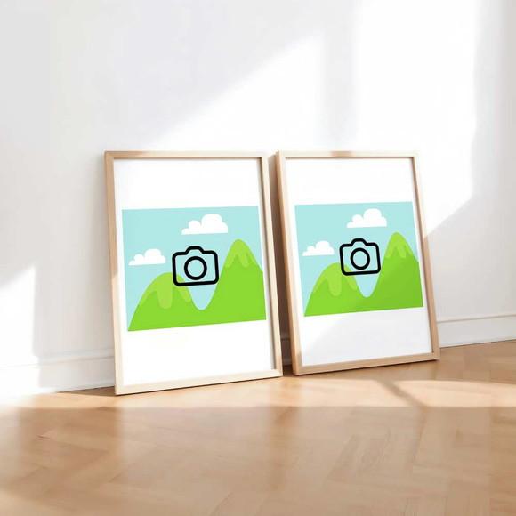 Kit 2 Quadros Decorativos com Sua Imagem Aqui A3 34x44