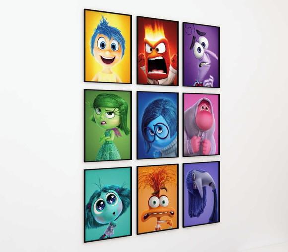 Kit 9 Quadros Decorativos Moldura Divertidamente Filme