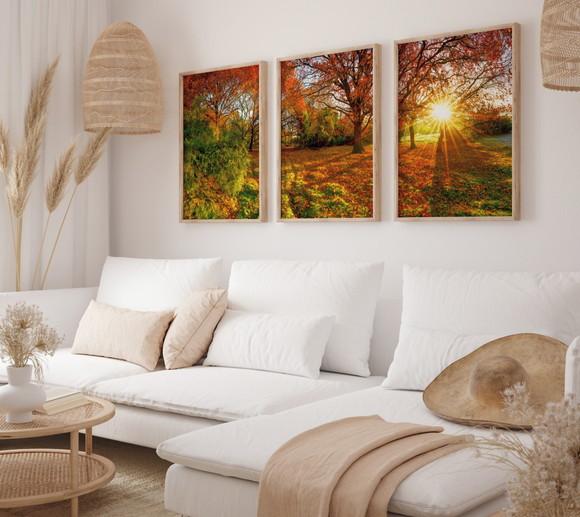 Kit 3 Quadros Decorativo Moldura Paisagens Lindas A3 B