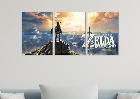 Kit 3 Placas Decorativas Quadro Zelda Link Gamer