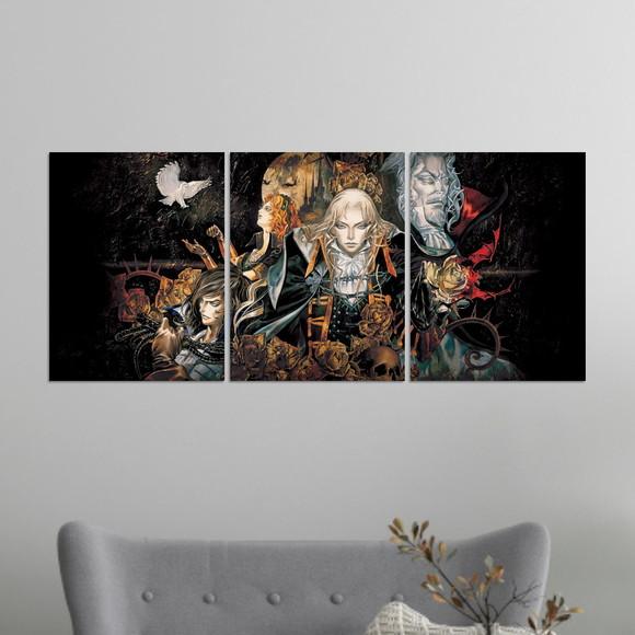 Kit 3 Placas Quadros Decorativos Castlevania Game