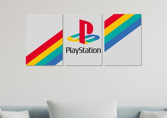 Kit 3 Placas Decorativas Quadro Playstation Decoração