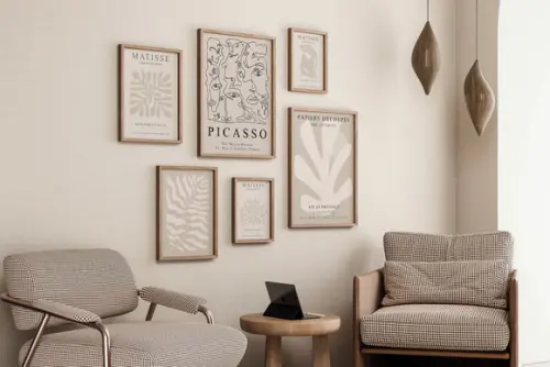 Kit 6 Quadros Decorativos Moldura Matisse Picasso