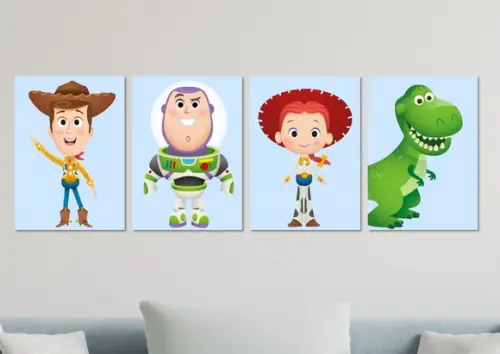 Kit 4 Placas Decorativas Quadro Toy Story Baby Decoração