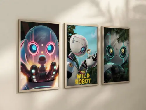 Kit 3 Quadros Robô Selvagem A^4 24x34