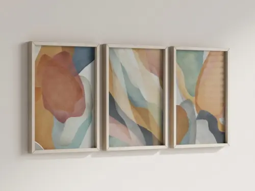 Kit 3 Quadros Decorativo Moldura Arte Pintura Sala Quarto c