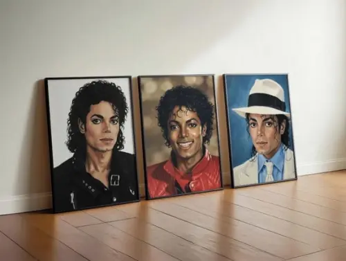 Kit 3 Quadros Decorativos Michael Jackson Rei do Pop A3