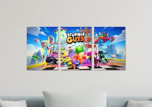 Kit 3 Placas Decorativas Quadro Stumble Guys Decorar
