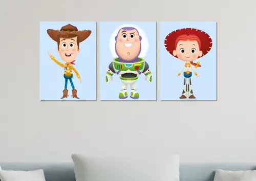 Kit 3 Placas Decorativas Quadro Toy Story Baby Decoração