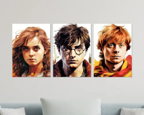 Kit 3 Placas Quadros Decorativos Harry Potter