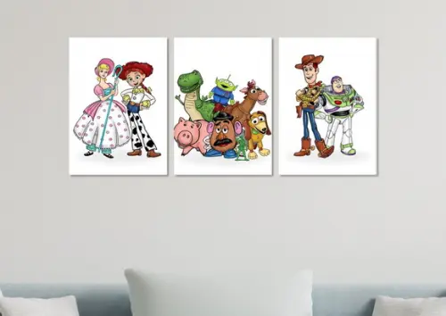 Kit 3 Placas Decorativas Quadro Toy Story Filme Decoração