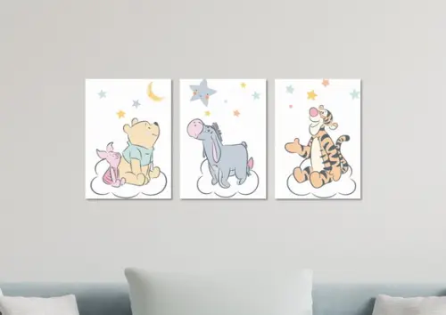 Kit 3 Placas Quadros Decorativos Ursinho Pooh Decoração