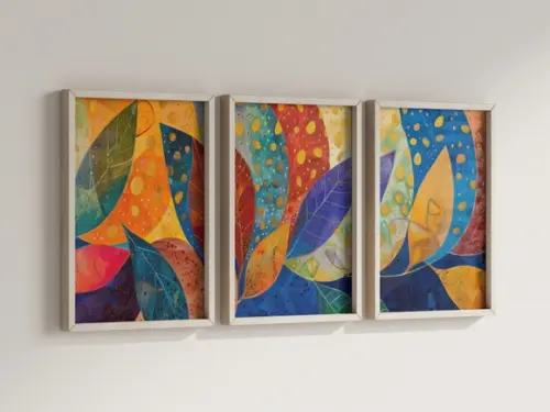 Kit 3 Quadros Decorativo Moldura Arte Moderna Sala Quarto