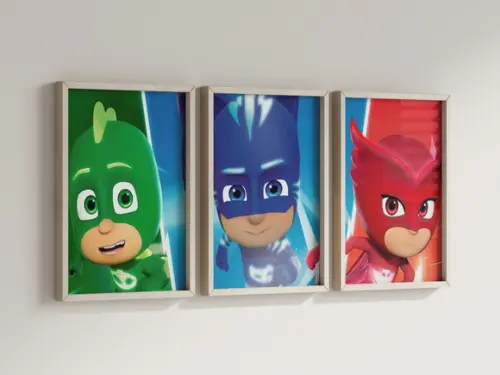 Kit 3 Quadros Decorativos Moldura Pj. Masks