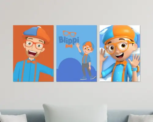Kit 3 Placas Quadros Decorativos Blippi