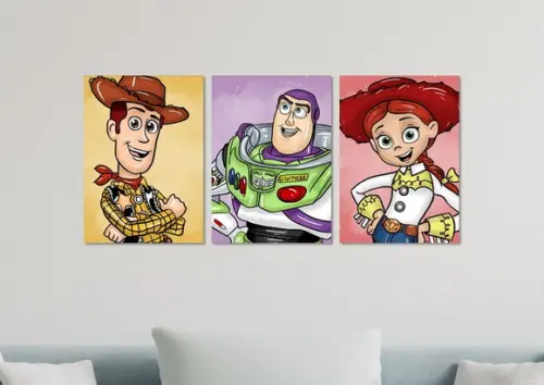Kit 3 Placas Decorativas Quadro Toy Story Filme Decoração