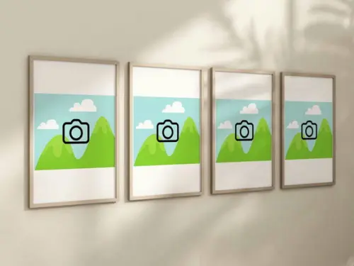 Kit 4 Quadros Decorativo com Sua Imagem A4 24x34
