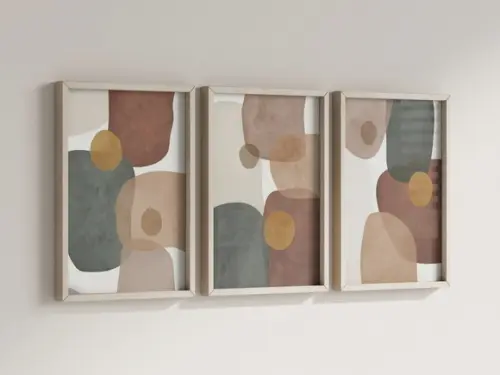 Kit 3 Quadros Decorativo Moldura Arte Pintura Sala Quarto D
