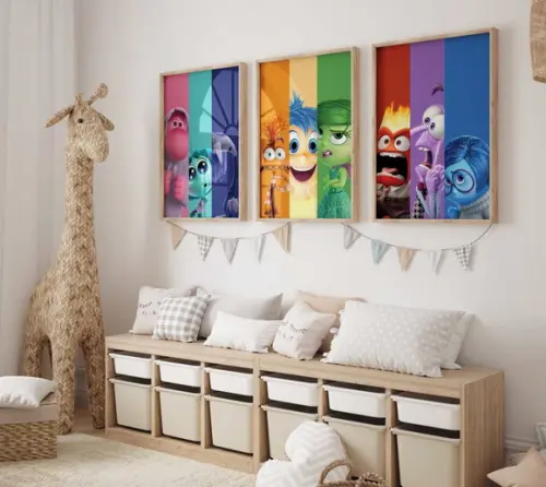Kit 3 Quadros Decorativos Moldura Divertida Mente Decorar A3