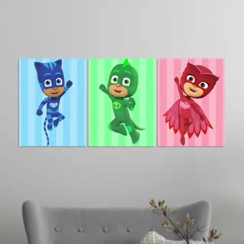Kit 3 Placas Quadros Decorativos Pj. Masks