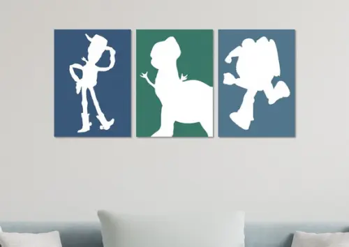 Kit 3 Placas Decorativas Quadro Toy Story Minimalista