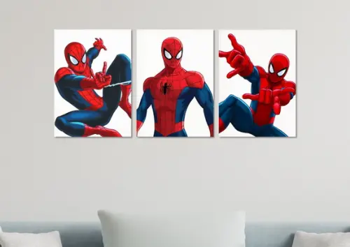 Kit 3 Placas Quadros Decorativos Homem Aranha Super-herói