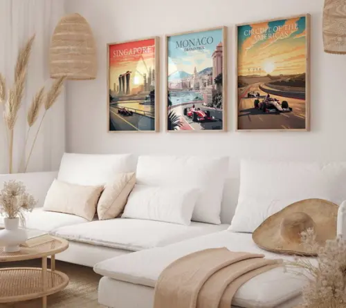 Kit 3 Quadros Decorativos Moldura Fórmula 1 Automobilismo A3