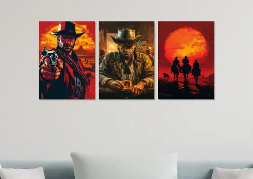 Kit 3 Placas Quadro Red Dead Redemption Arthur Morgan