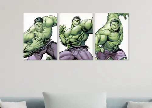Kit 3 Placas Quadros Decorativos Hulk Super-herói
