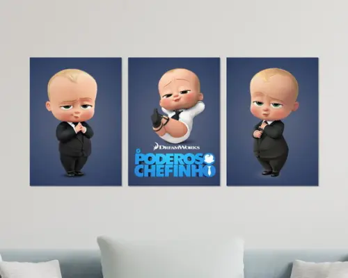 Kit 3 Placas Decorativas Quadro o Poderoso Chefinho