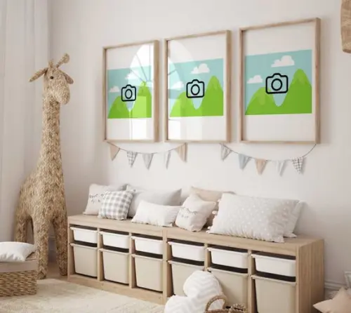 Kit 3 Quadros Decorativos com Sua Imagem Aqui A3 34x44