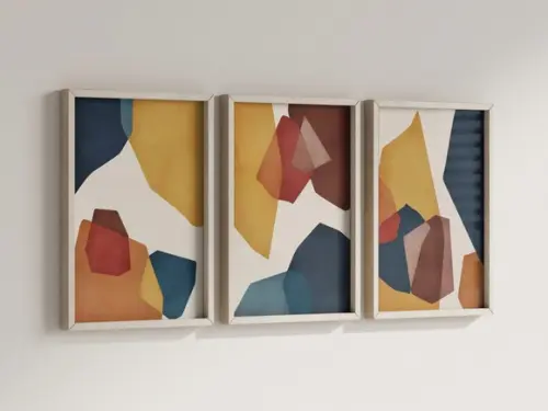 Kit 3 Quadros Decorativo Moldura Arte Pintura Sala Quarto G