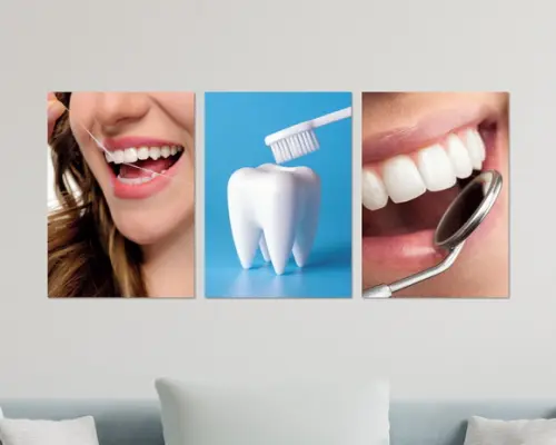 Kit 3 Placas Decorativas Quadro Dentista Decoração