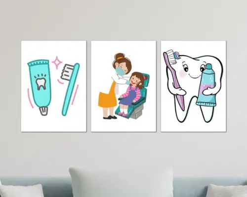 Kit 3 Placas Decorativas Quadro Dentista Decoração B