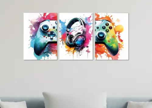 Kit 3 Placas Decorativas Quadro Xbox Branco Decoração Arte