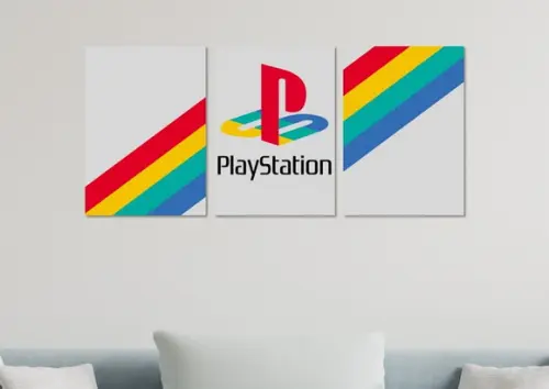 Kit 3 Placas Decorativas Quadro Playstation Decoração