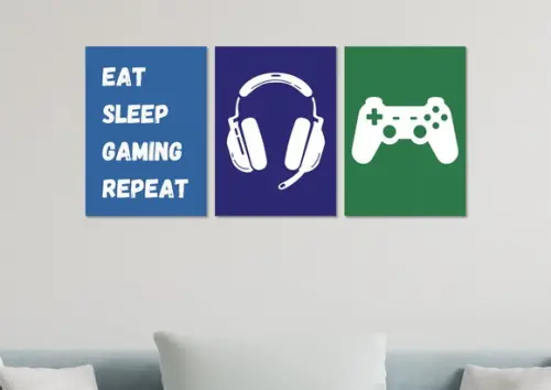 Kit 3 Placas Decorativas Quadro Cantinho Gamer Decoração