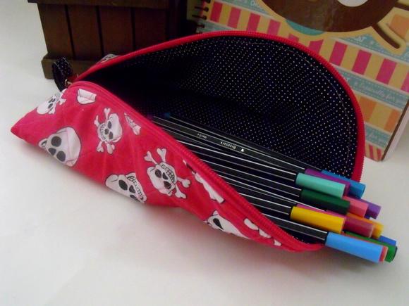 Estojo Organizador Feminino Caveiras Pink
