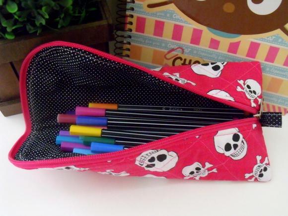Estojo Organizador Feminino Caveiras Pink