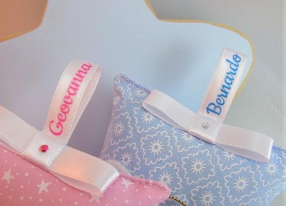 Lembrança Batizado Almofadinha Perfumada com Anjinho e Nome