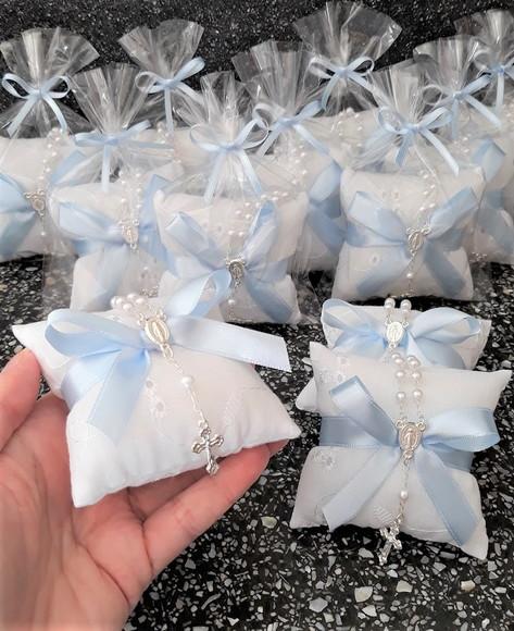 Lembrança Batizado Eucaristia Crisma Sachê com Mini Terço