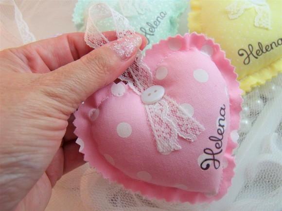Lembrança Chá de Bebê ou Maternidade Sachê Coração com Nome