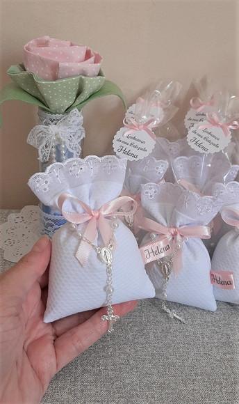 Lembrancinha Batizado Menina Sachê Personalizado