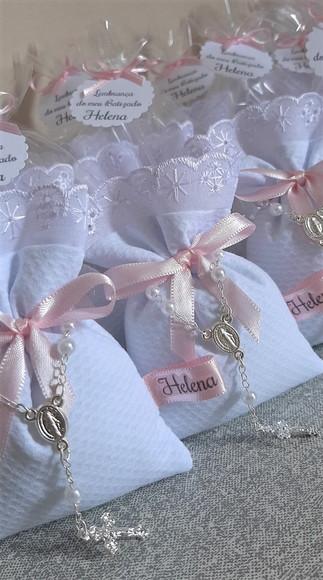 Lembrancinha Batizado Menina Sachê Personalizado