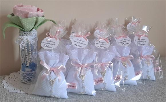 Lembrancinha Batizado Menina Sachê Personalizado