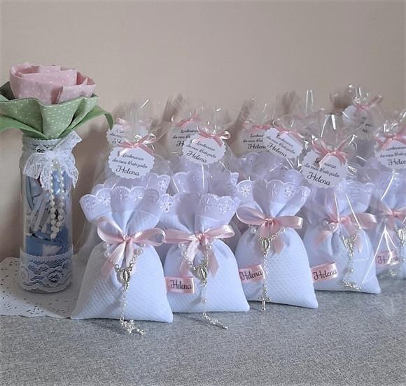 Lembrancinha Batizado Menina Sachê Personalizado