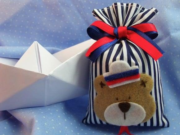 Lembrancinha de Maternidade Sachê Urso Marinheiro
