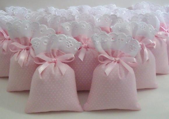 Lembrancinha Menina Sachê Perfumado Poá Rosa